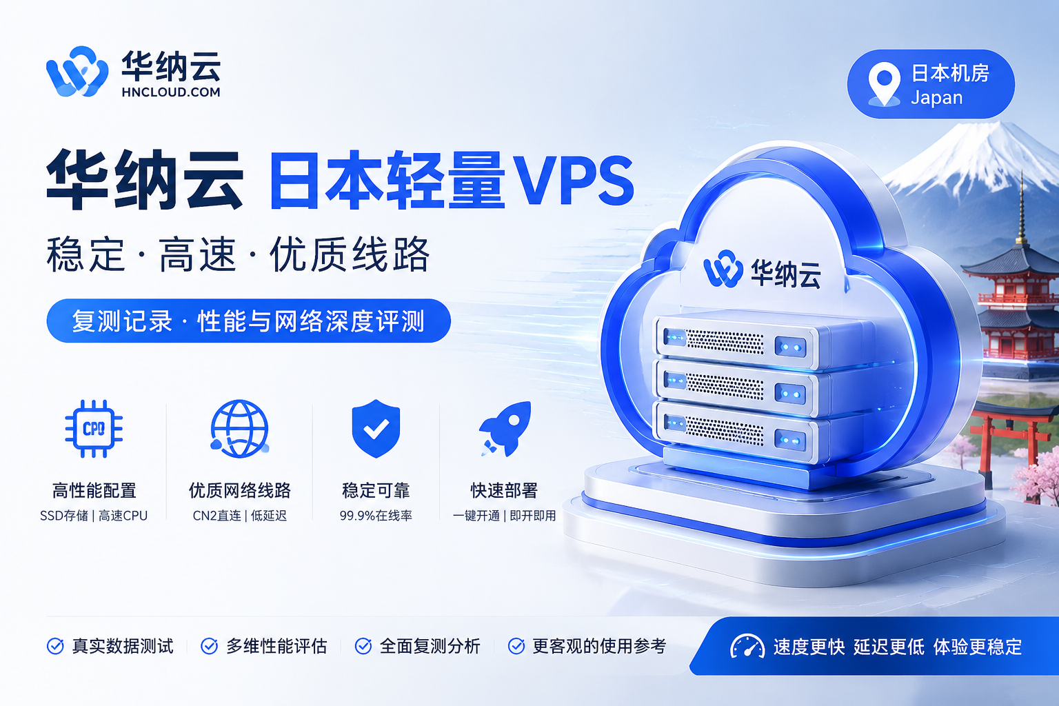 🇯🇵 华纳云日本轻量VPS测评:性能、线路与网络测速记录