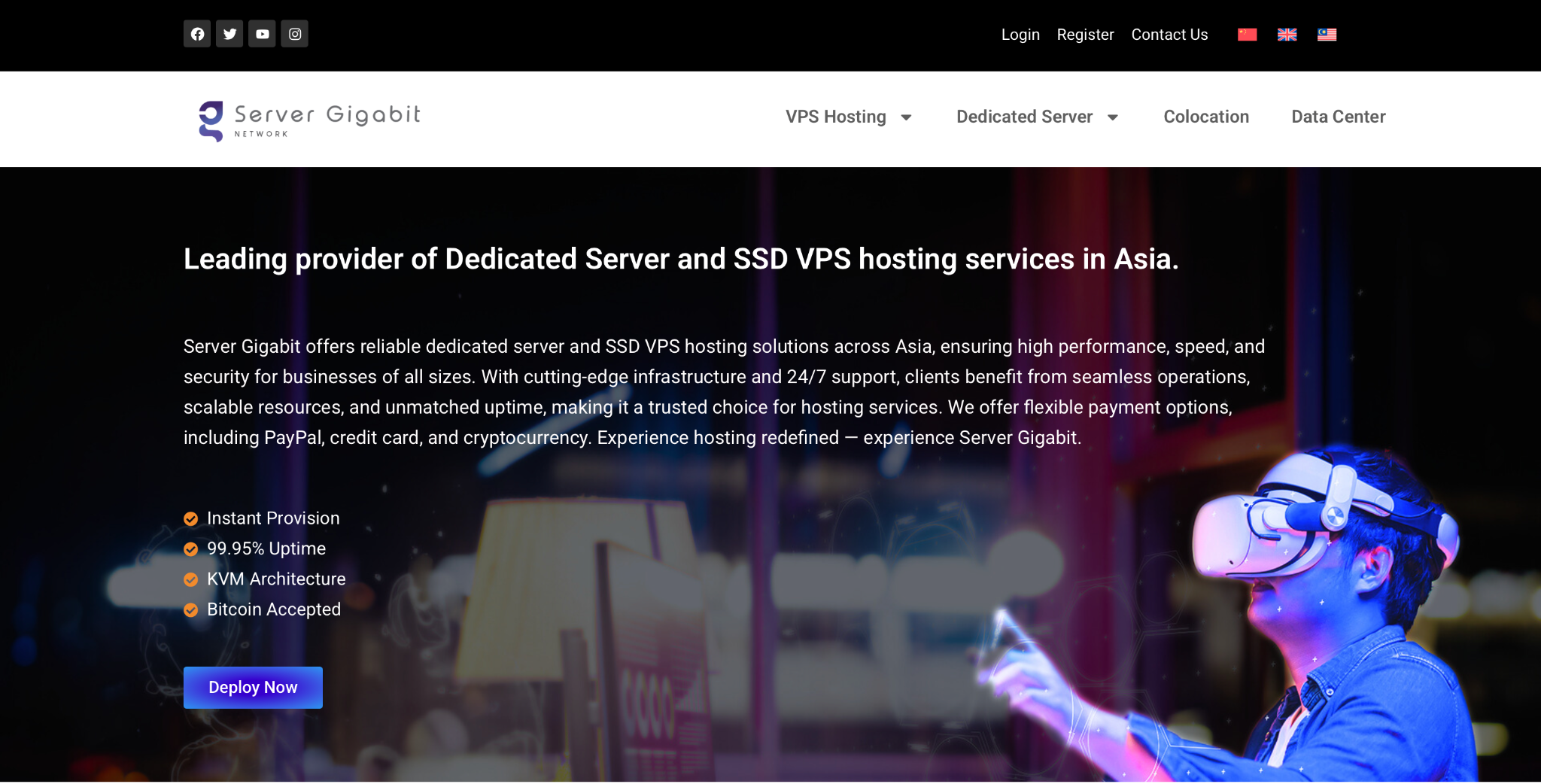 Server Gigabit:马来西亚便宜Windows VPS月付$9.59起 可运行脚本/挂机/模拟器 支持TikTok/ChatGPT 100Mbps不限流量